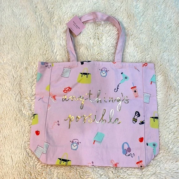 NWT Kate Spade Fashionably Late “Anything’s Possible” Book Tote Bag - Picture 2 of 8